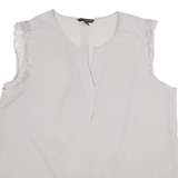 BANANA REPUBLIC Womens Vests Top Grey V-Neck Sleeveless L