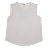 BANANA REPUBLIC Womens Vests Top Grey V-Neck Sleeveless L