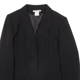 GEORGES RECH Womens Blazer Jacket Black Knit Wool M