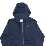 CHAMPION Womens Black Hoodie Full Zip S