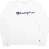 CHAMPION Mens White Hoodie USA M