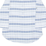 COLUMBIA Pullover Mens Shirt Blue Striped 3/4 Sleeve M