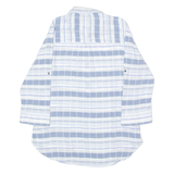 COLUMBIA Pullover Mens Shirt Blue Striped 3/4 Sleeve M