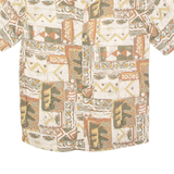 PULL AND BEAR Mens Shirt Brown Crazy Pattern S