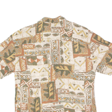 PULL AND BEAR Mens Shirt Brown Crazy Pattern S