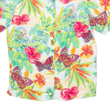 Womens Shirt Green Viscose 90s Floral UK 16