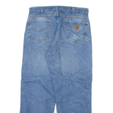 CARHARTT Blanket Lined Mens Jeans Blue Regular Straight W34 L28