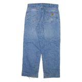 CARHARTT Blanket Lined Mens Jeans Blue Regular Straight W34 L28