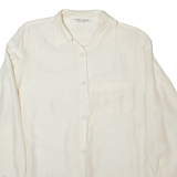 DANIEL & MAYER Womens Plain Shirt Cream 90s Long Sleeve L