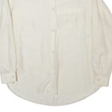 DANIEL & MAYER Womens Plain Shirt Cream 90s Long Sleeve L