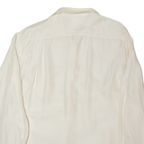 DANIEL & MAYER Womens Plain Shirt Cream 90s Long Sleeve L