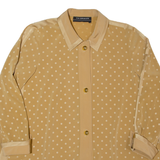 TH BRAUN Womens Shirt Beige 90s Polka Dot Long Sleeve L