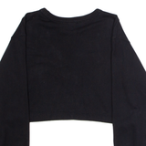 CHAMPION Cropped Womens Sweatshirt Black Crew Neck USA S