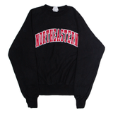 CHAMPION REVERSE WEAVE Northeastern Mens Sweatshirt Black Crew Neck USA S