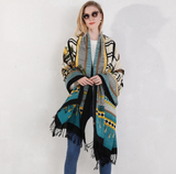 Anyyou 100% Merino Wool Pattern Chill Blues Silk Satin Large Winter Scarf Pashmina Shawl Bandana Perfect For Women Ladies Fashion Style