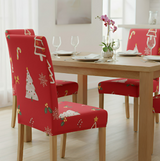 Anyseat Red Christmas Tree Print Decor Elastic Chair Cover – Plain Christmas Dining Slipcover & Home Décor