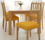 Anyseat Plain Yellow Stretch Chair Cover – Washable, Removable Dining & Kitchen Seat Protector