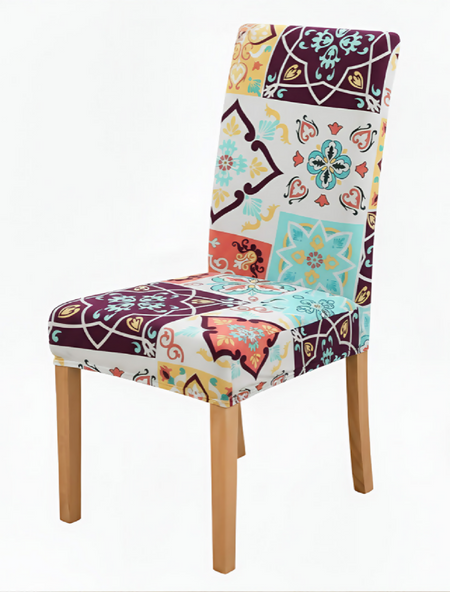 Anyseat White Floral Print Pattern Print Elastic Chair Cover – Plain Dining Slipcover & Home Décor