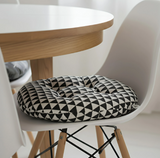 Anypillow Black & White Round Cushion – Geometric Seat Pad