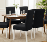 Anyseat Black Waterproof Chair Cover – Corn Kernel Pattern Stretch Slipcover for Dining Room
