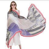 Anyyou 100% Mulberry Silk Off White Long Scarf for Women Luxury Beach Shawl Swimwear Cover-Up Pashmina Wrap Foulard