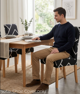 Anyseat Black Square Lattice Print Elastic Chair Cover – Plain Dining Slipcover & Home Décor