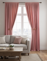Anydrape Plain Pink Luxury Curtains – Modern Textured Drapes for Living Room, Bedroom & Dining Decor