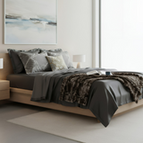 Anycozy UK King Bed Sheet Set – Deep Grey & Light Grey Ultra‑Soft Luxury Egyptian Cotton Bedding Cover, 4‑Piece Ensemble