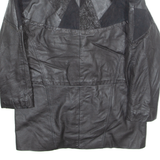 WINLIT Womens Aviator Jacket Black Leather L