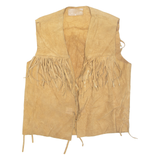 Mens Gilet Brown Leather M