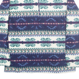 FRIKA & CO Fleece Womens Pullover Jacket Blue Crazy Pattern L