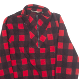 ST JOHN'S BAY Fleece Mens Pullover Jacket Red Check L