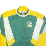 STARTER Green Bay Packers Mens Track Jacket Green Nylon USA Colourblock 2XL