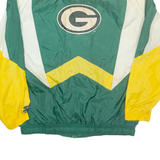STARTER Green Bay Packers Mens Track Jacket Green Nylon USA Colourblock 2XL