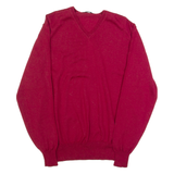 CALVIN KLEIN Mens Jumper Red Tight Knit Wool M