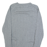 TOMMY HILFIGER Womens Jumper Grey Cable Knit L