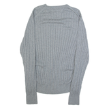 TOMMY HILFIGER Womens Jumper Grey Cable Knit L