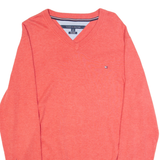 TOMMY HILFIGER Mens Jumper Pink Tight Knit L
