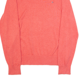 TOMMY HILFIGER Mens Jumper Pink Tight Knit L