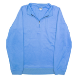 ADIDAS Mens Fleece Blue 1/4 Zip Tight Knit XL