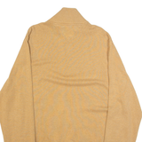 TOMMY HILFIGER Mens Jumper Beige 1/4 Zip Tight Knit XL
