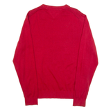 TOMMY HILFIGER Mens Jumper Red Tight Knit L