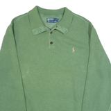 POLO RALPH LAUREN Mens Jumper Green Button Neck Tight Knit L