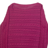 RALPH LAUREN Womens Jumper Purple Cable Knit L