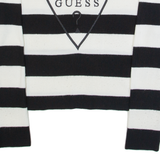 GUESS Womens Patterned Jumper White Striped Tight Knit L