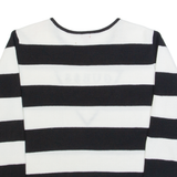 GUESS Womens Patterned Jumper White Striped Tight Knit L