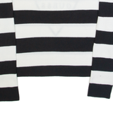 GUESS Womens Patterned Jumper White Striped Tight Knit L