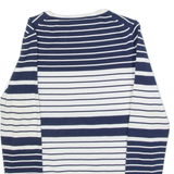 TOMMY HILFIGER Womens Patterned Jumper Blue Striped Tight Knit XS