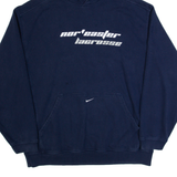 NIKE Nor'easter Lacrosse Mens Blue Hoodie USA XL