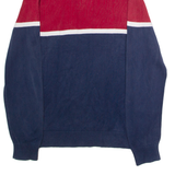 TOMMY HILFIGER Mens Jumper Blue Colourblock 1/4 Zip Tight Knit M